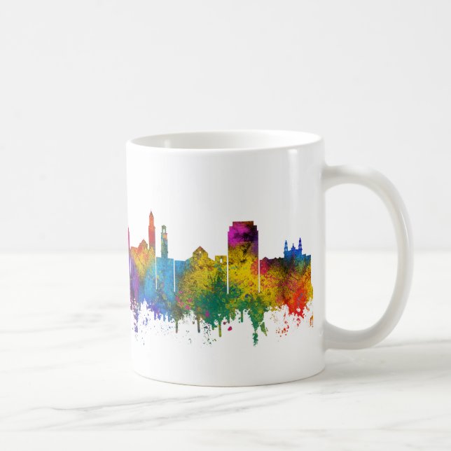 Caneca De Café Bari Italy Skyline (Direita)