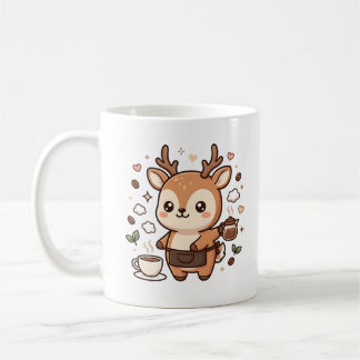 Caneca de Café Barista de Veado Fofo Personagem Ka