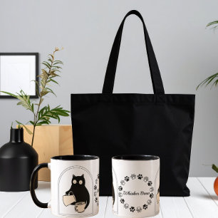 Caneca de Café Barista Gato Preto Fofa