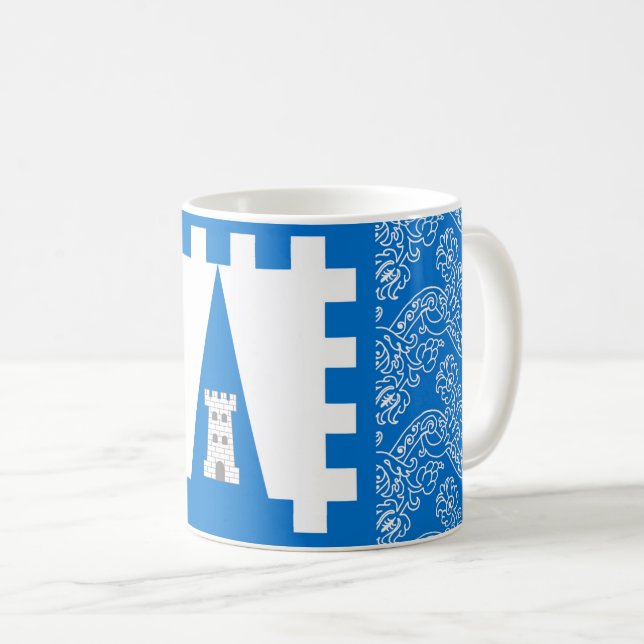 Caneca De Café Barônia do Crachá da Populace de Dreiburgen (Frente Esquerda)