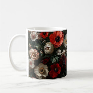 Caneca De Café Baroque Art, Deep-Toned Flowers and Dramatic Light