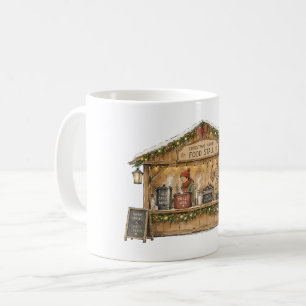 Caneca De Café Barraca de Comida do Mercado de Natal para Amantes