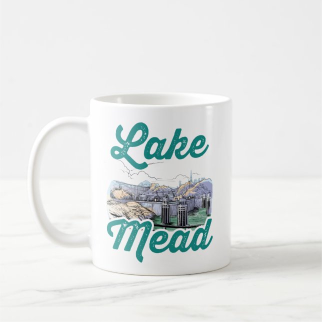 Caneca De Café Barragem Hoover do Lago Mead Souvenir (Esquerda)