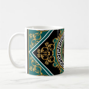 Caneca De Café Barroco Dourado: Elegância Negra