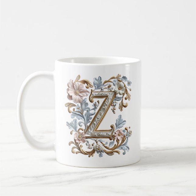 Caneca De Café Barroco - Letra 'Z' Mug para uma princesa de café (Esquerda)
