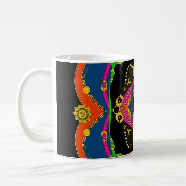 Caneca De Café Barroco ouro, correntes e estampas (Esquerda)