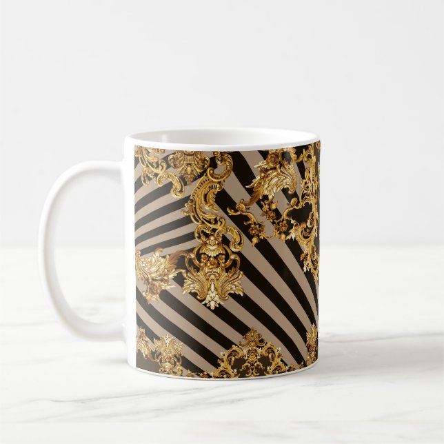 Caneca De Café Barroco ouro: padrão geométrico design (Esquerda)