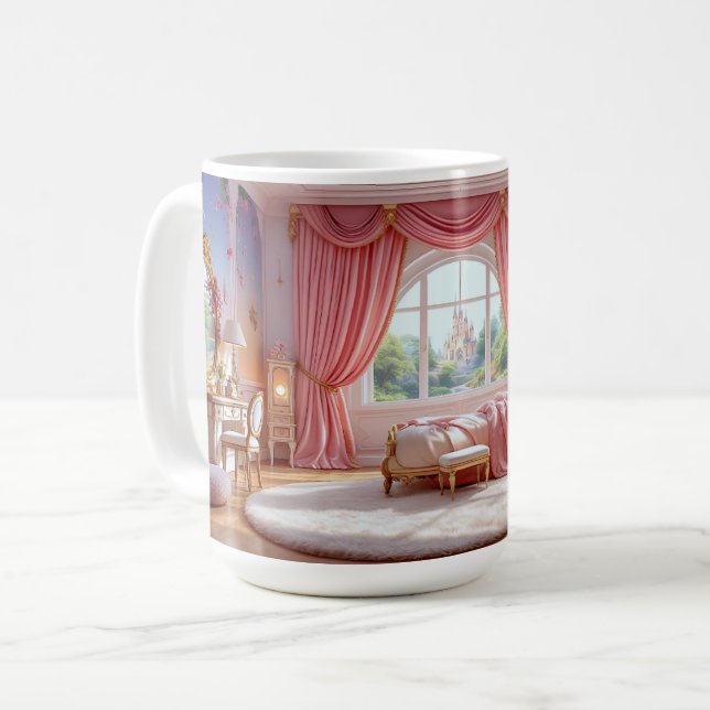 Caneca De Café Barroco Rosa (Frente Esquerda)