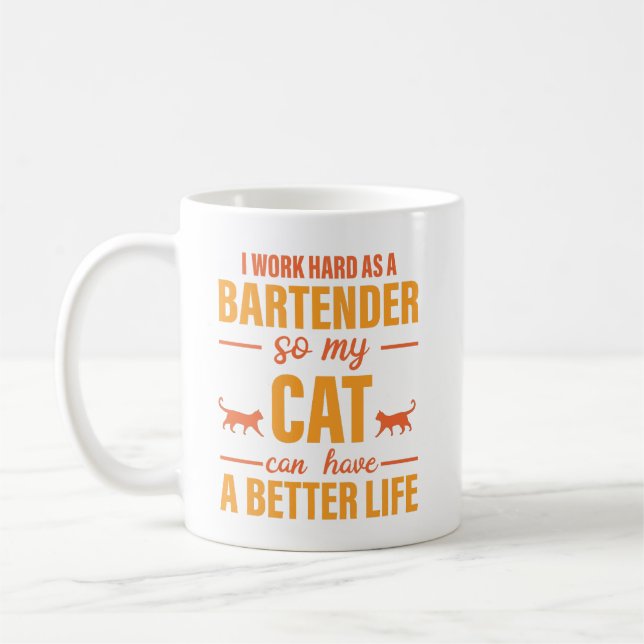 Caneca De Café Bartender Love For Cat (Esquerda)