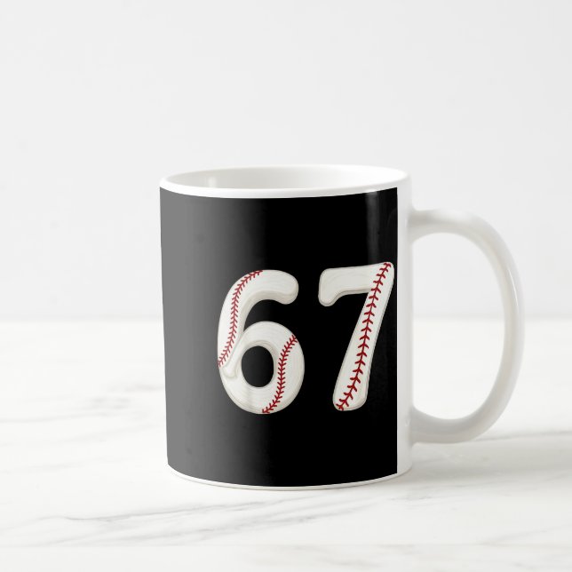 Caneca De Café Baseball 67 Number Funny Six Seven Gen Alpha Meme  (Direita)
