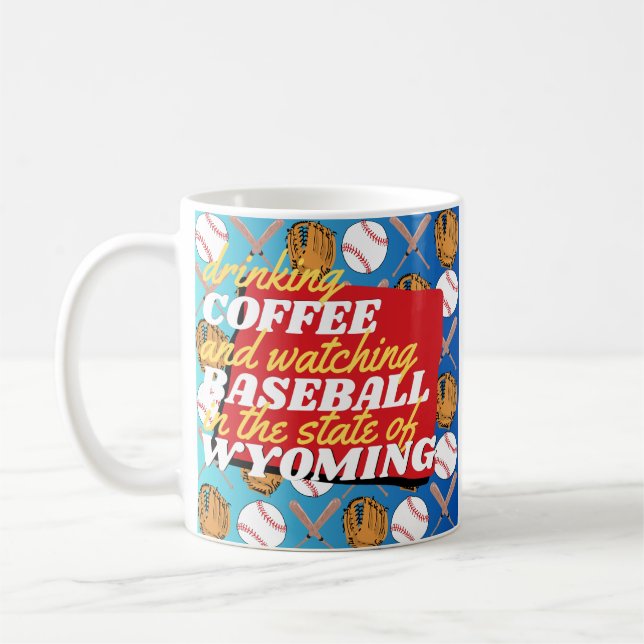Caneca De Café Baseball and Coffee in Wyoming  (Esquerda)