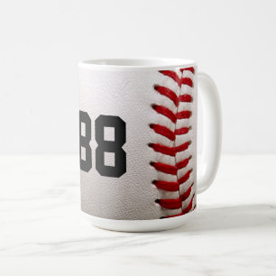 Caneca De Café Baseball com número personalizável
