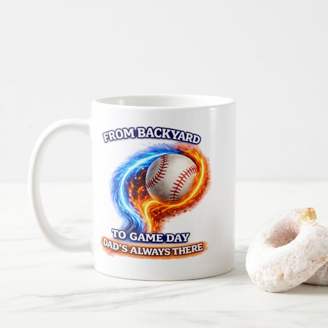 Caneca De Café Baseball Dad Mug – From Backyard to Game Day Dad’s (Com Donut)