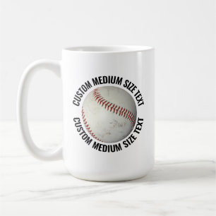 Caneca De Café Baseball de Texto Personalizado Médio 450ml Person