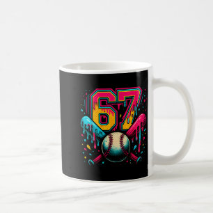 Caneca De Café Baseball Drip 6 7 Número 67 Seis Sete Meme Masculi