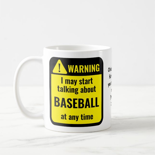 Caneca De Café Baseball Engraçado Personalizado (Esquerda)