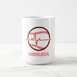 Caneca De Café Baseball is Life Heartbeat Pulse Graphic