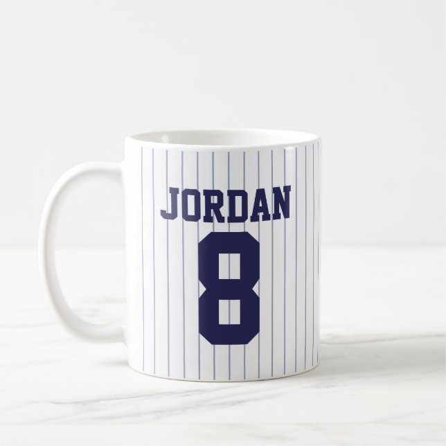 Caneca De Café Baseball Jersey com nome e número personalizados (Esquerda)