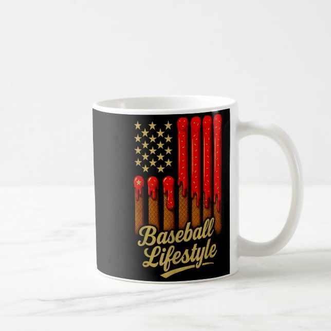 Caneca De Café Baseball Lifestyle 101 Apparel Youth Baseball Drip (Direita)