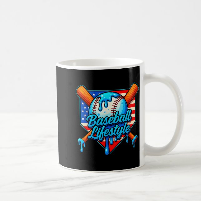 Caneca De Café Baseball Lifestyle 101 Apparel Youth Baseball Drip (Direita)