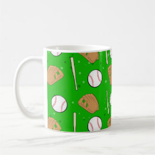 Caneca De Café Baseball - Luvas, Bolas e Morcegos Padrão sem cost