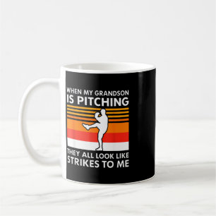 Caneca De Café Baseball Neto Quando Meu Neto Está Lançando O