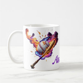 Caneca De Café Baseball no Fogo.