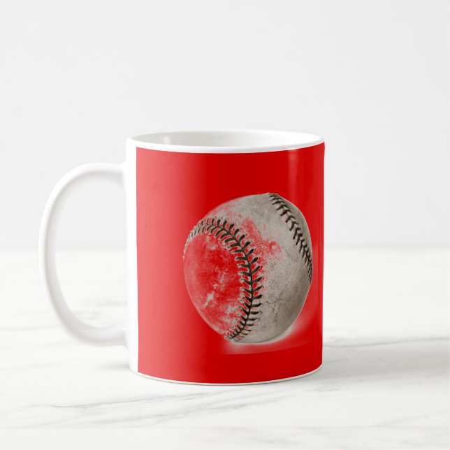 Caneca De Café Baseball Red Pop Art (Esquerda)