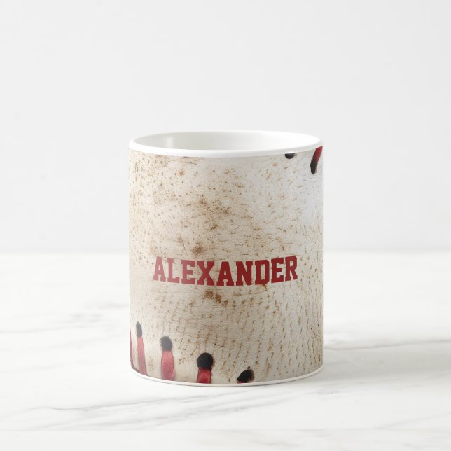 Caneca De Café Baseball Vintage Personalizado (Centro)
