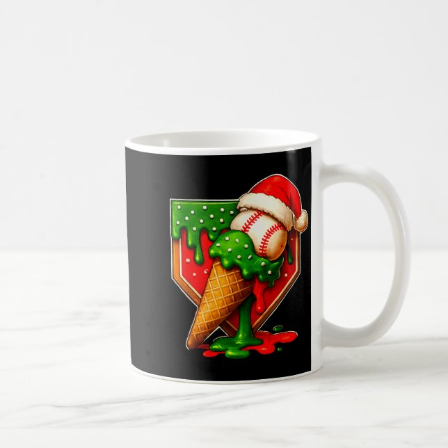 Caneca De Café Baseball Xmas Christmas Baseball Ice Cream Drip Bo (Direita)