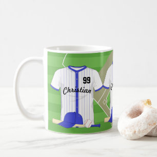 Caneca De Café Basebol azul personalizado