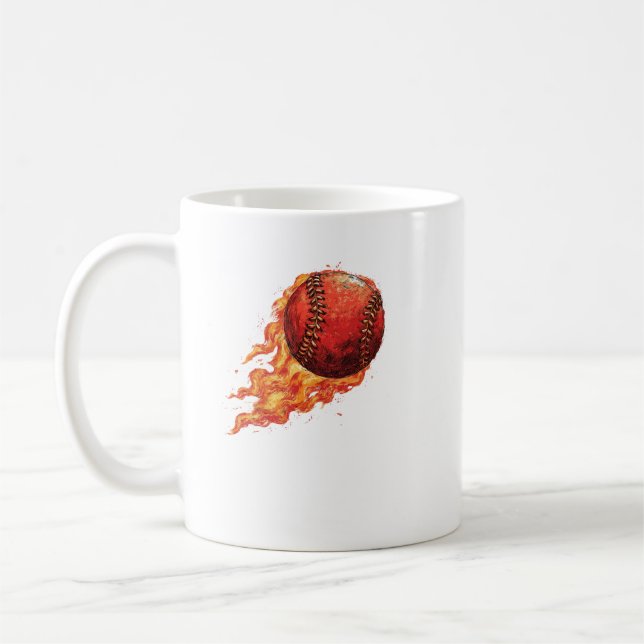 Caneca De Café Basebol em Chamas  (Esquerda)