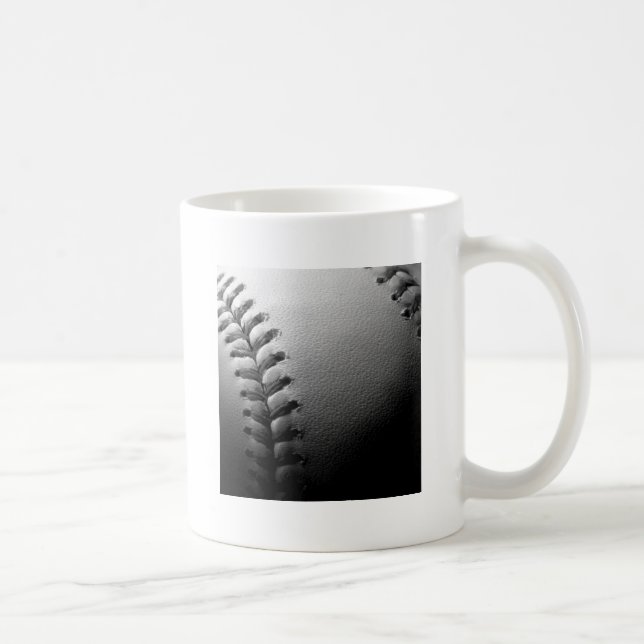 Caneca De Café Basebol Preto e Branco Fechado (Direita)