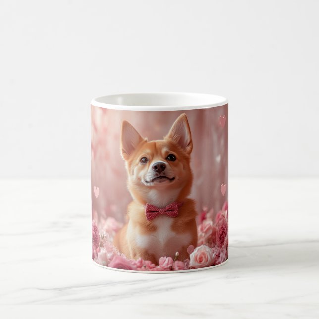 Caneca De Café Basenji com Rosas - Dia dos Namorados (Centro)