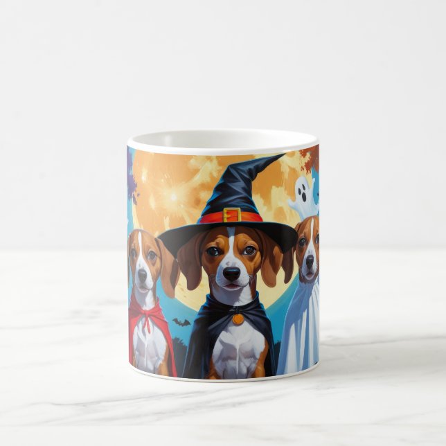 Caneca De Café Basenji Dogs Pumpkin Halloween Engraçado (Centro)