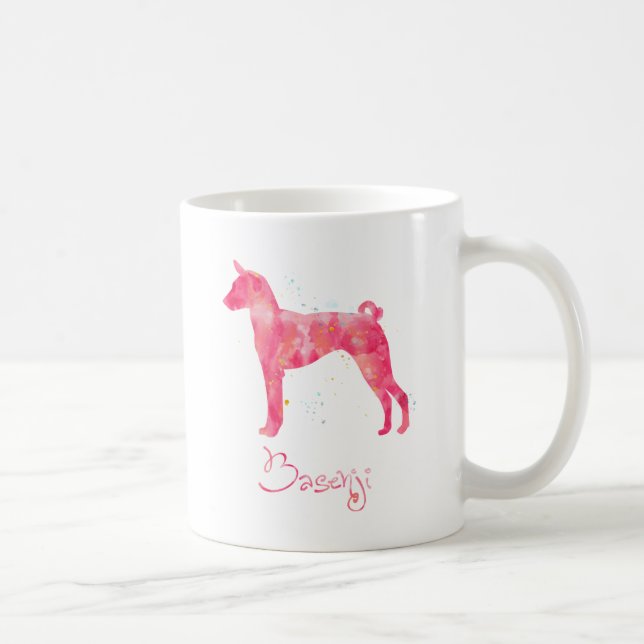 Caneca De Café Basenji Watercolor (Direita)