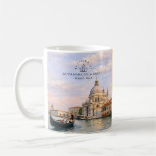 Caneca De Café Basílica de Veneza Salute Aquarela Cúpulas Icônica