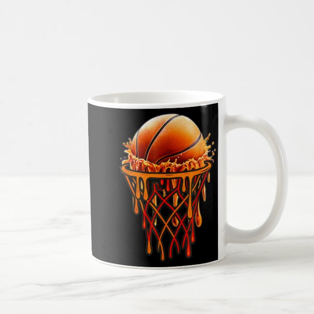 Caneca De Café Basketball Drip Graphic, Basketball Funny Bruh Gif (Direita)