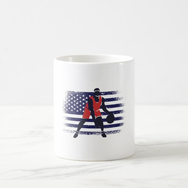 Caneca De Café Basketball Fan Jersey USA Flag (Centro)