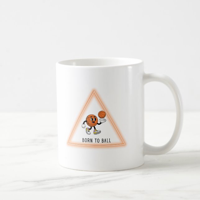 Caneca De Café Basketball Funny and Cute Design (Direita)