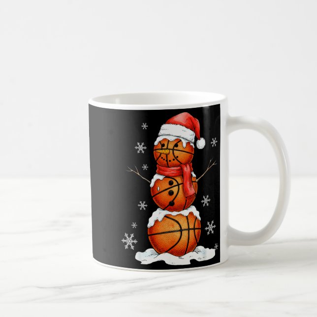 Caneca De Café Basketball Snowman Christmas Holiday Srts Xmas Paj (Direita)