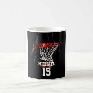 Caneca De Café Basquete adicione seu nome e número