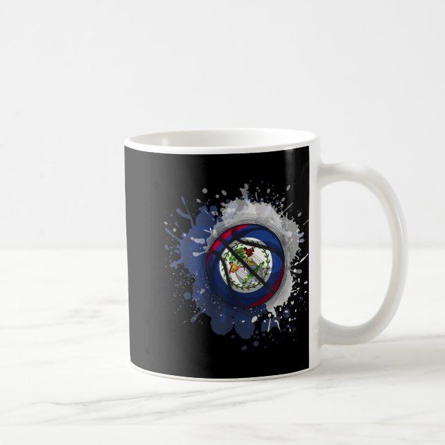 Caneca De Café Basquete Com Bandeira De Belize (Direita)