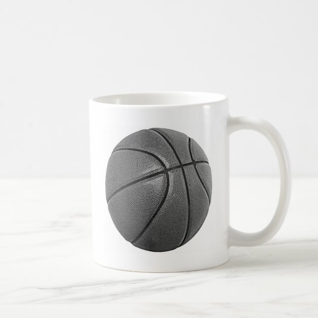 Caneca De Café Basquete em Escala de Cinza (Direita)