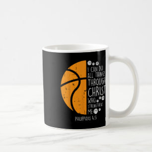 Caneca De Café Basquete Eu Posso Fazer Coisas Bíblia Verso Deus J