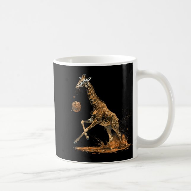Caneca De Café Basquete Giraffe Animal Art Drawn L (Direita)