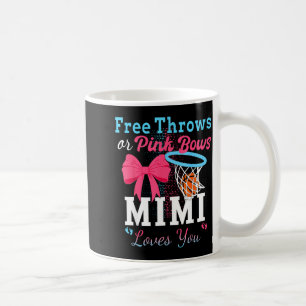 Caneca De Café Basquete minimalista joga laços rosa mimi ama você