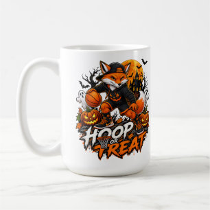Caneca De Café Basquete ou Doce Raposa Assustadora de Halloween 