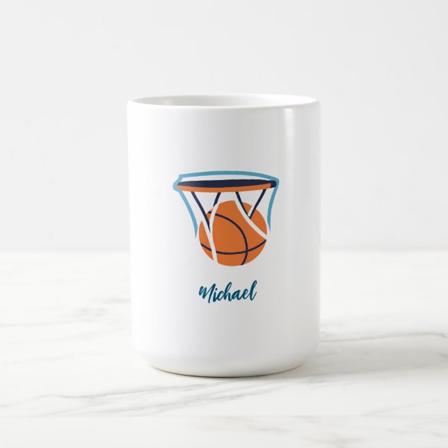 Caneca De Café Basquete Seu Nome Pessoal (Centro)