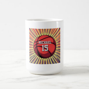 Caneca De Café Basquete Seu Nome Pop Art